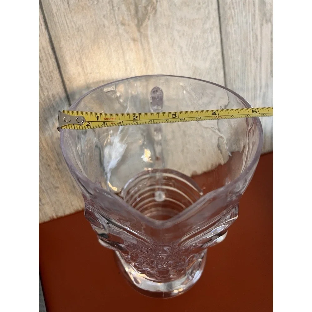 Halloween SKULL Pitcher Clear Acrylic Plastic 3D Sculpted 43 oz. 8